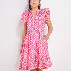 Block shell tiered ruffled dress from vineyard Vines. Brand new with tags